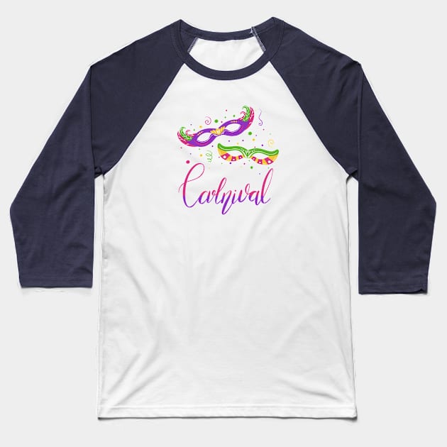 Mardi gras carnival Baseball T-Shirt by Veleri